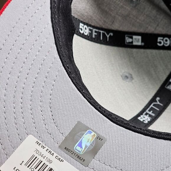 New Era Houston Rockets Hat Low Crown Grey Red Fitted 7 1/4 NBA Cap 59Fifty - Picture 10 of 13